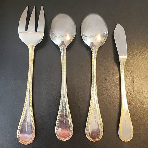 Cambridge Carlyle Stainless 18/8 Flatware Meat Fork Serving Spoons Butter Knife - Picture 5 of 7